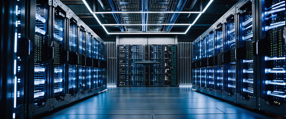 Modern Data Center with Server Racks
