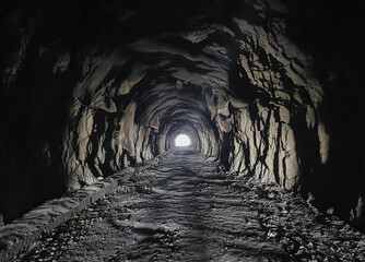 Inside an old abandoned tunnel