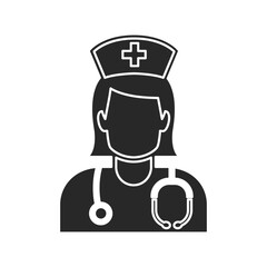 Medical care hospital silhouette elements