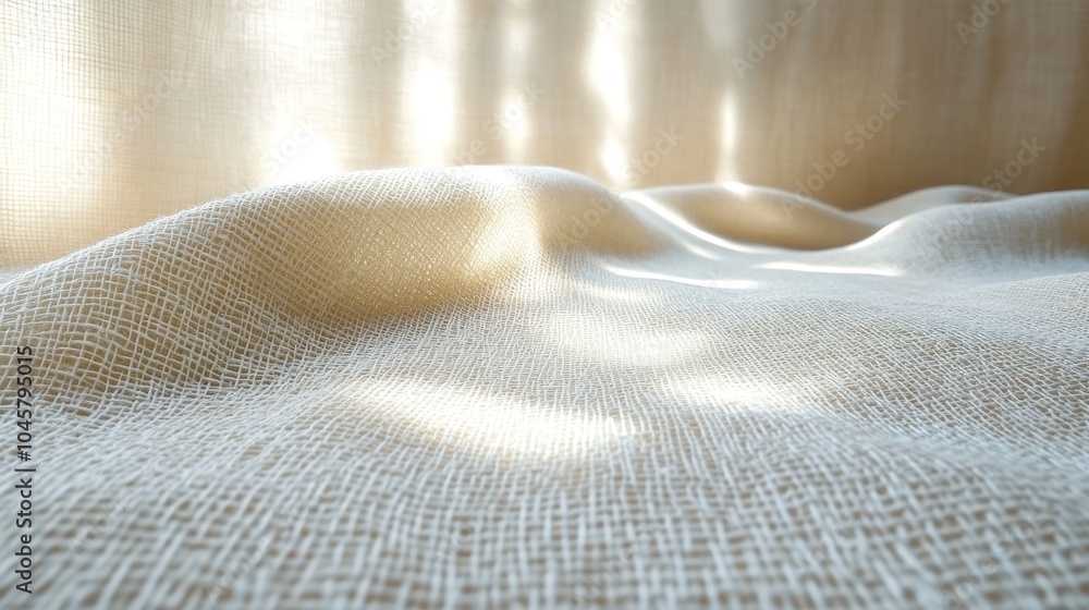 Poster soft, textured fabric with gentle waves and light patterns.