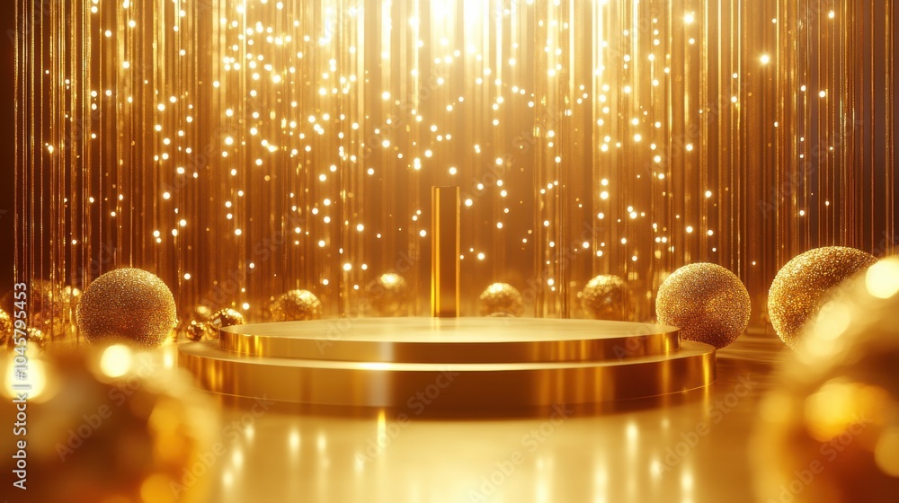 Poster elegant abstract golden background with shimmering lights and sparkles creating a luxurious and glam