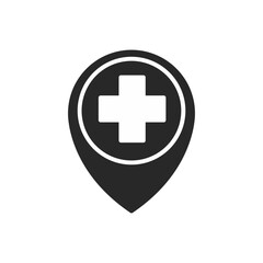 Medical care hospital silhouette elements