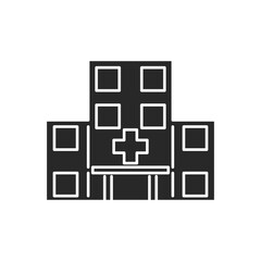 Medical care hospital silhouette elements