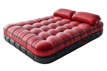 Red airbed isolated on transparent background, png file, no background png file