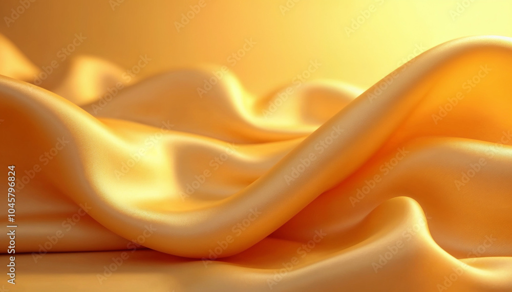 Poster a yellow fabric with a smooth center is very soft to the touch. a yellow fabric with a wave pattern.