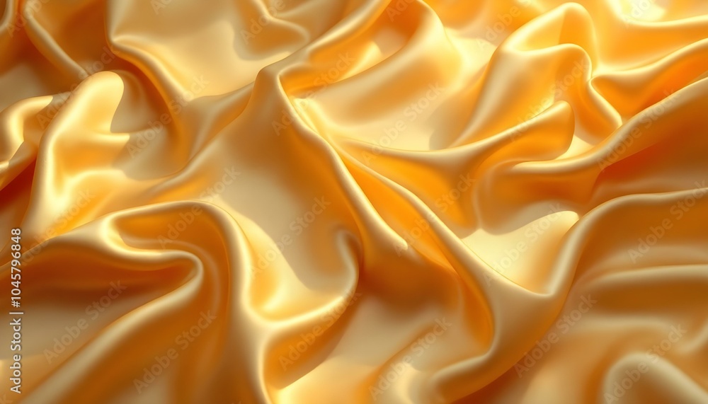 Poster a yellow fabric with a smooth center is very soft to the touch. a yellow fabric with a wave pattern.