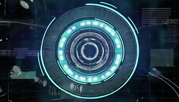 animation of scope scanning and data processing over black background