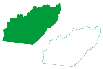 Ipixuna municipality (Amazonas state, Municipalities of Brazil, Federative Republic of Brazil) map vector illustration, scribble sketch Ipixuna map