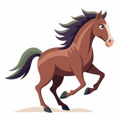 running horse isolated on white