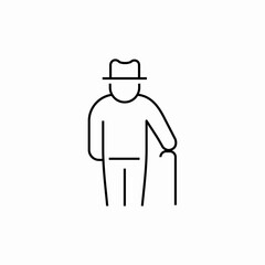 pensioner old man icon sign vector