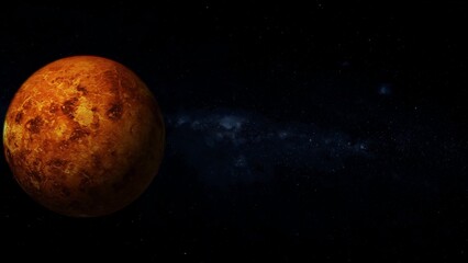 Reddish Planet in Starry Space