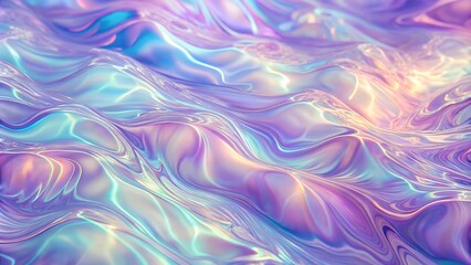 Obraz premium Grainy Iridescent Holographic Gradient Background with Psychedelic Patterns & Lilac Water Textures