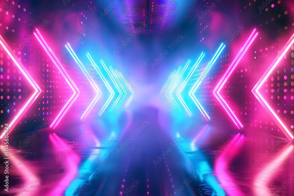 Poster abstract background with neon lights, futuristic design