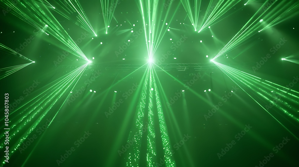Poster background image with green stage lights and beams