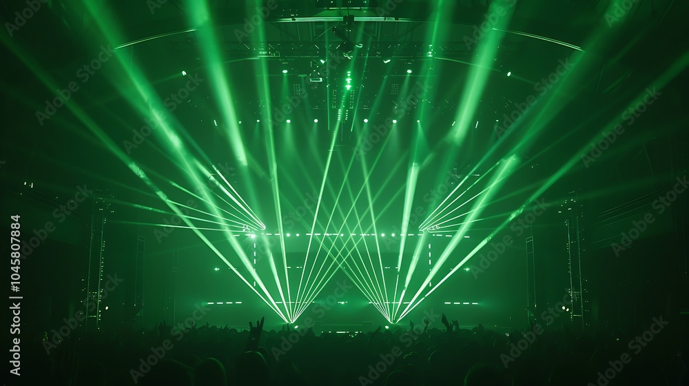 Poster background image with green stage lights and beams