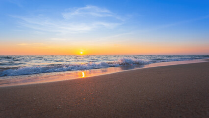 Beautiful landscape nature sea summer outdoor background sunset time