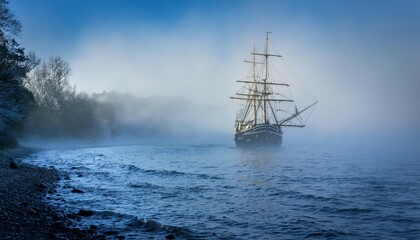 Fototapeta premium ship in the fog