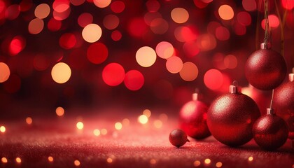 warm holiday glow with red bokeh lights