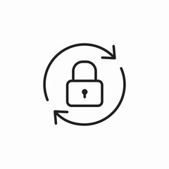 refresh lock icon sign vector