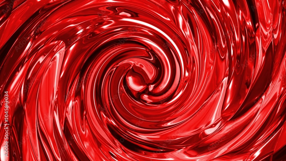Poster abstract red swirl with glossy texture