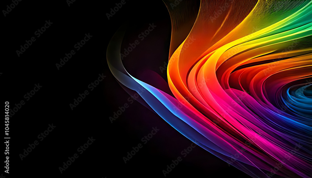 Poster vibrant color gradient applied black background abstract poster design ample copy space available
