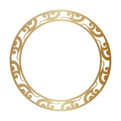 Vintage Luxury ornate Asian round gold Frame