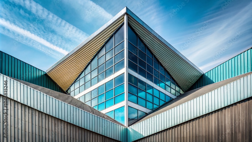 Poster Modern Minimalistic Abstract Architecture with Geometric Shapes and Lines for Design and Textile Use