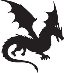 Fototapeta premium Dragon silhouette vector EPS 