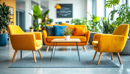 Obraz premium Tropical Meeting Lounge Relaxing and Refreshing high detail