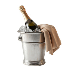Champagne Bottle in Ice Bucket - Chilled and Ready for Celebration
