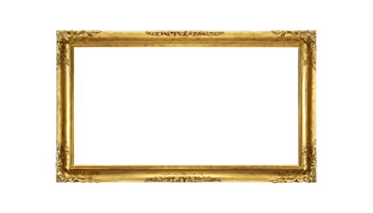 Transparent rectangular frame Golden Borders PNG