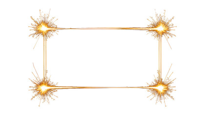 Obraz premium Transparent rectangular frame Golden Borders PNG