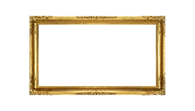 Transparent rectangular frame Golden Borders PNG