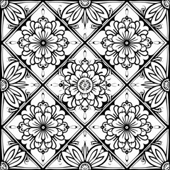 Fototapeta premium Elegant Black and White Mandala Vector Pattern