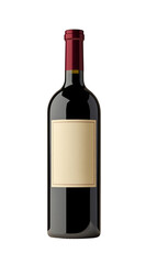 Obraz premium Red Wine Bottle with Blank Label - Elegant and Sophisticated