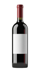 Red Wine Bottle with Blank Label - Perfect for Your Design