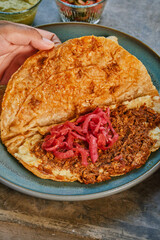 Quesadilla mexicana, quesadilla de barbacoa