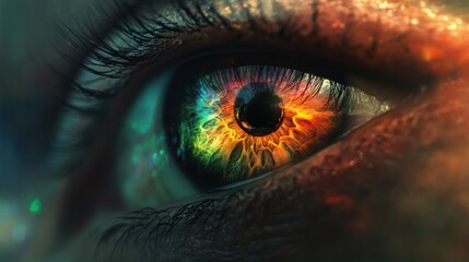 Closeup of a Human Eye with Vivid Color