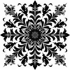 Fototapeta premium Black and White Mandala Pattern in Vector Style