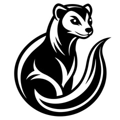 silhouette of ermine animal