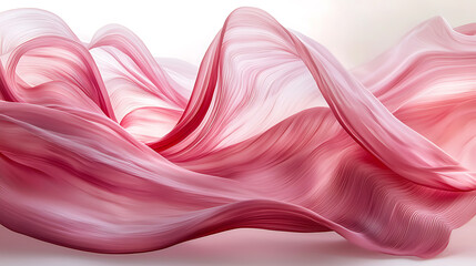 Flowing pink abstract waves in soft light