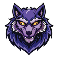 Obraz premium Purple Wolf Mascot Design With Sharp Teeth
