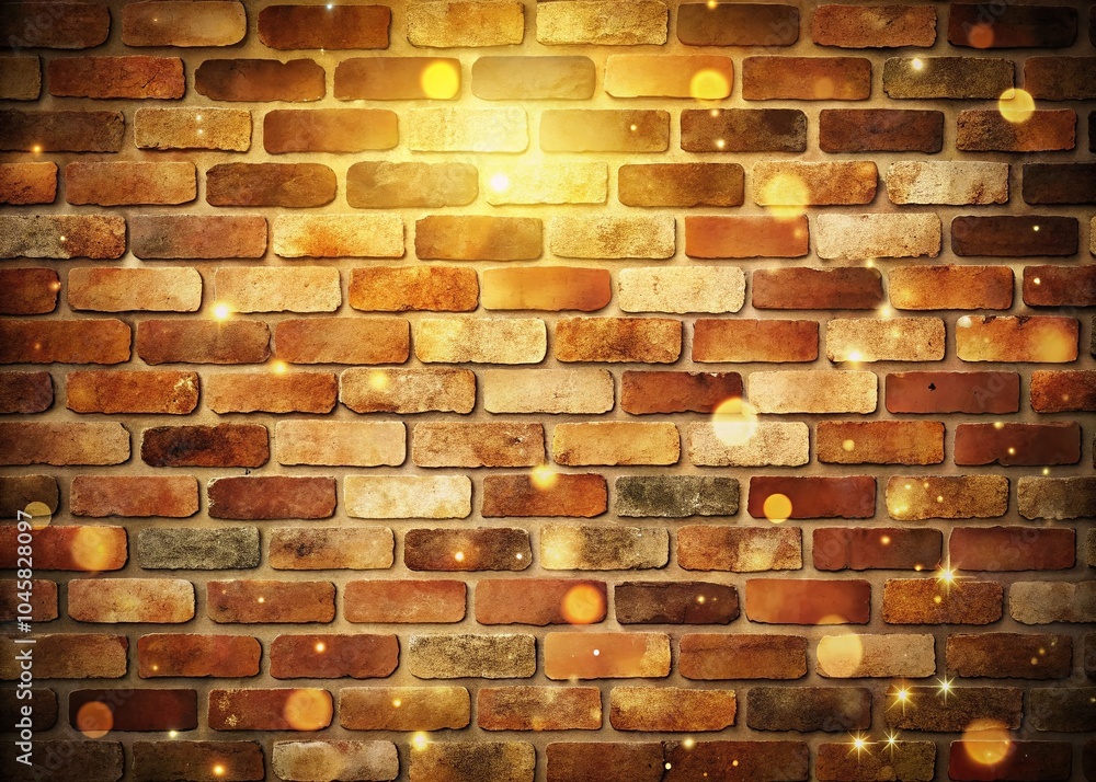 Aufkleber old brick wall background with grunge texture and bokeh effect for creative design projects