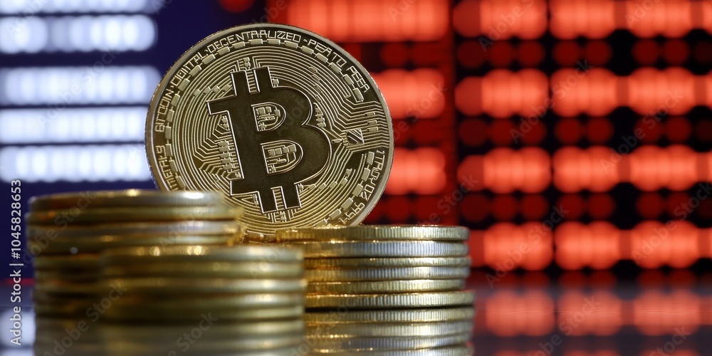 Poster bitcoin is a digital currency that uses blockchain technology. it's seen as a potential future for b