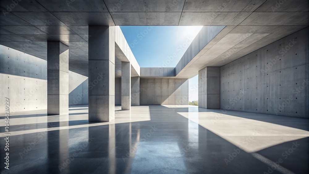 Poster open concrete minimalism: exploring urban spaces through simple lines and textures