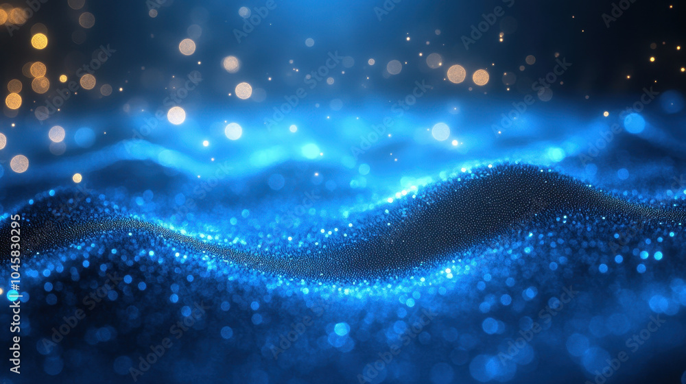 Poster mesmerizing abstract blue light background with dynamic defocused lines and bokeh effect