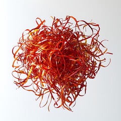 Fototapeta premium Abstract sculpture of vibrant red and orange ribbons