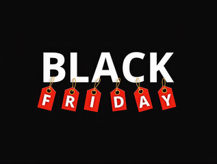 Obraz premium Black Friday Verkaufsaktionen mit roten Preisschildern