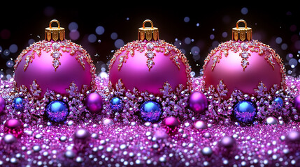 Obraz premium Holiday decorations. Festive Christmas decorations in vibrant colors, New Year celebrations