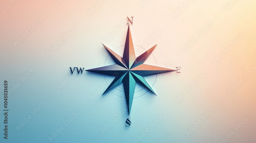 Aufkleber the compass rose showcases a striking geometric design with clean lines, highlighting its central po